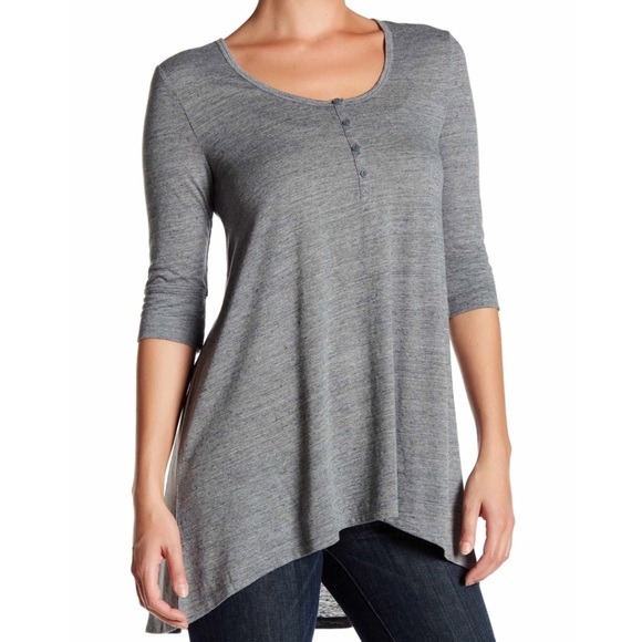 Abound Tops - Abound Swing Henley Top Gray Size S